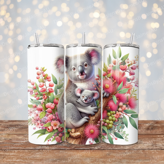 Watercolour Mama Koala Digital 20oz Sublimation Tumbler Wrap