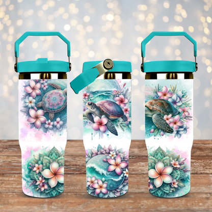 Pastel Watercolour Turtles - Digital 30oz Sublimation Tumbler Wrap
