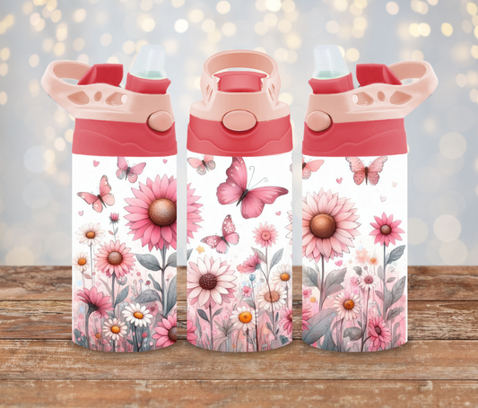 Watercolour Butterflies #1 - Digital 12oz Kids Sublimation Tumbler Wrap