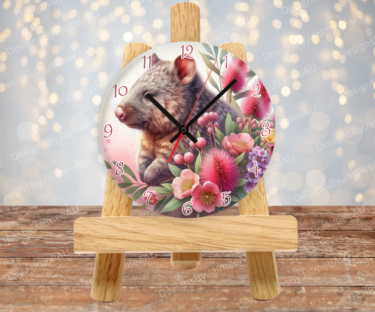 Wombat and Aussie Native #3 Digital Sublimation Clock Design