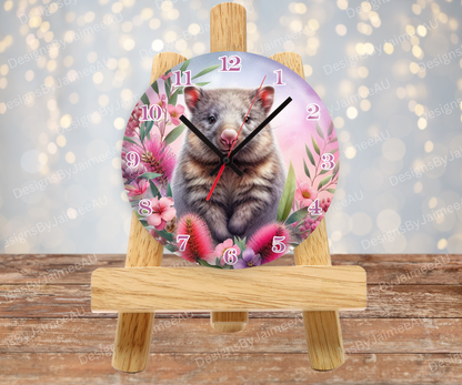 Wombat and Aussie Native #4 Digital Sublimation Clock Design