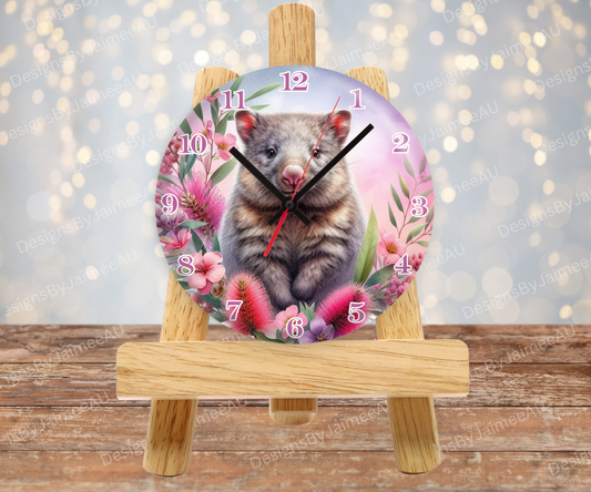 Wombat and Aussie Native #4 Digital Sublimation Clock Design