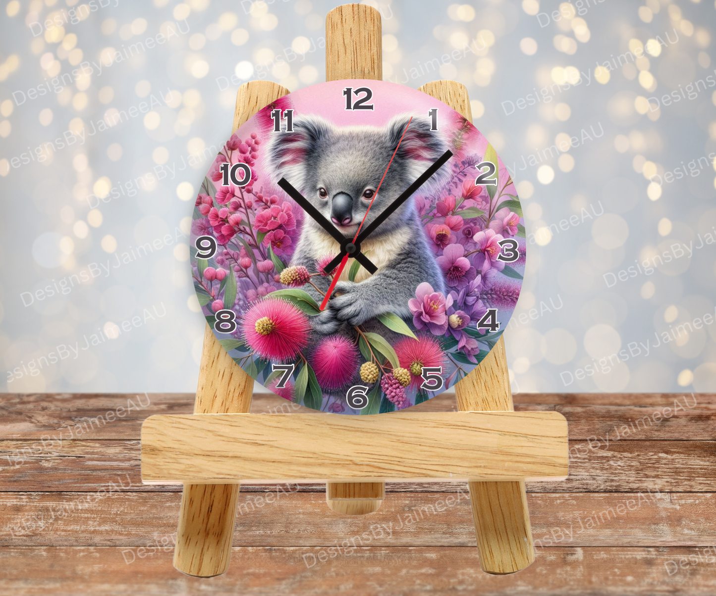 Koala and Aussie Native #1 Digital Sublimation Clock Design