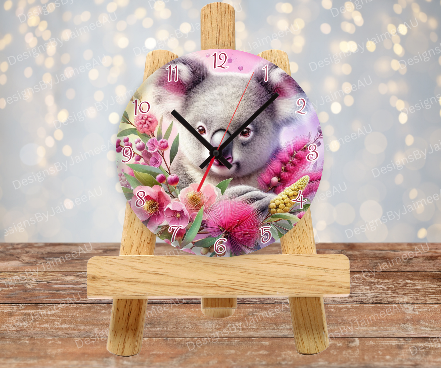 Koala and Aussie Native #2 Digital Sublimation Clock Design