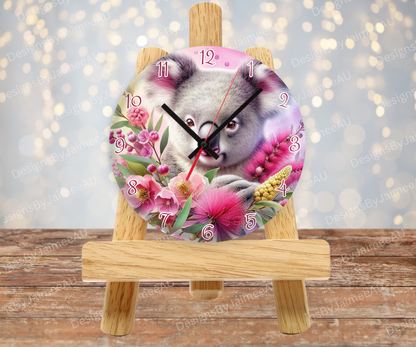 Koala and Aussie Native #2 Digital Sublimation Clock Design
