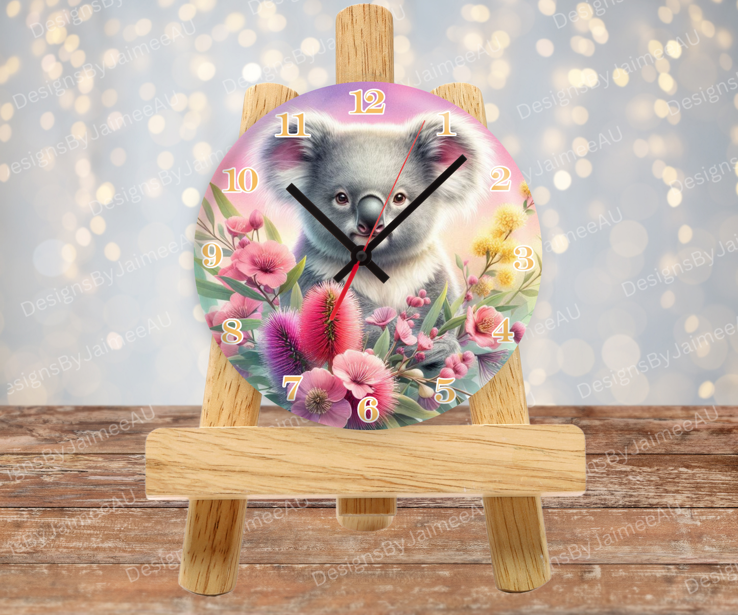 Koala and Aussie Native #3 Digital Sublimation Clock Design
