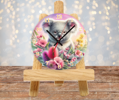 Koala and Aussie Native #3 Digital Sublimation Clock Design