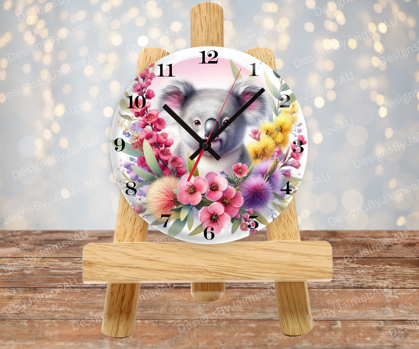 Koala and Aussie Native #4 Digital Sublimation Clock Design