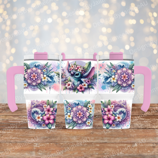 Tropical Stitch 1- Digital 20oz Tumbler with Handle Wrap Design