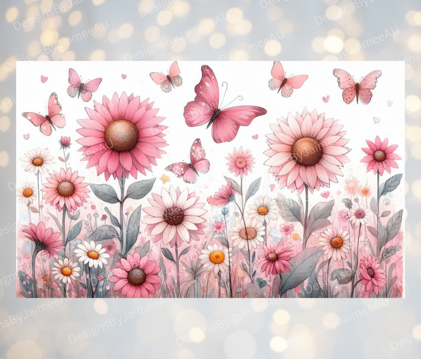 Watercolour Butterflies #1 - Digital 12oz Kids Sublimation Tumbler Wrap