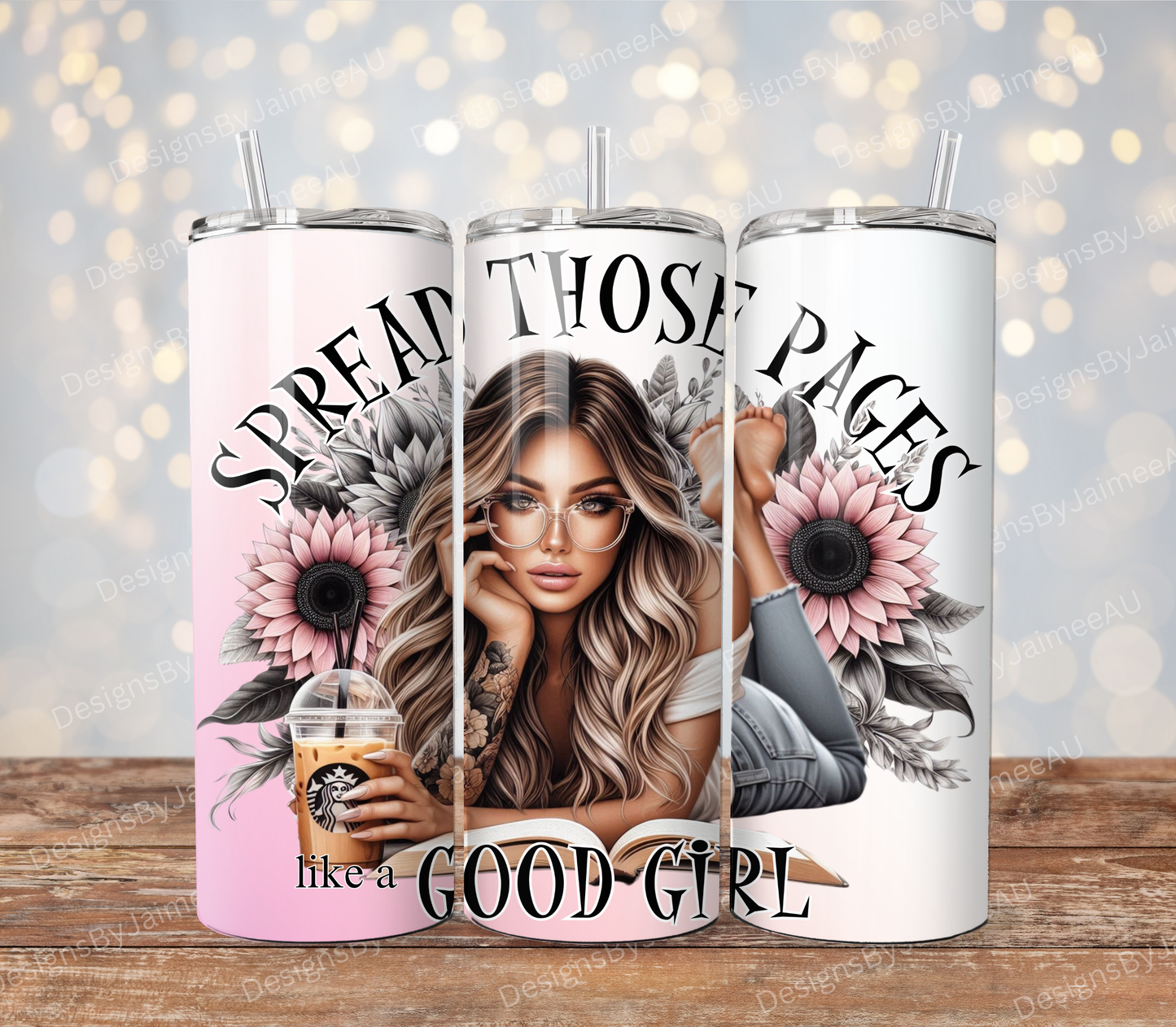 "Spread those pages like a good girl" Book girlie Digital 20oz Sublimation Tumbler Wrap