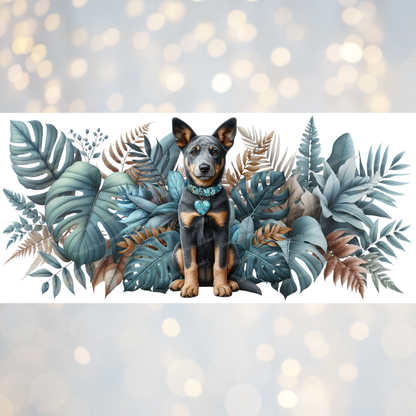 Kelpie, Teal and Browns Earthy Tropical Vibes Digital Download 16oz UV DTF Transfer Wrap PNG Image