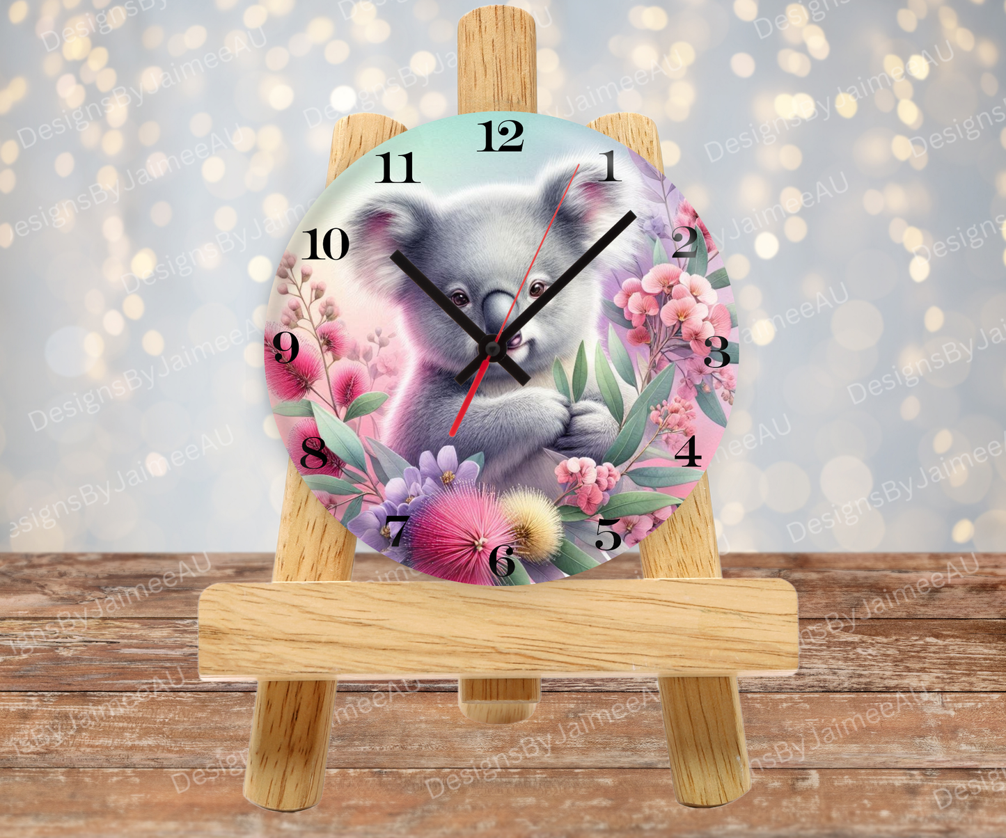 Koala and Aussie Native #5 Digital Sublimation Clock Design
