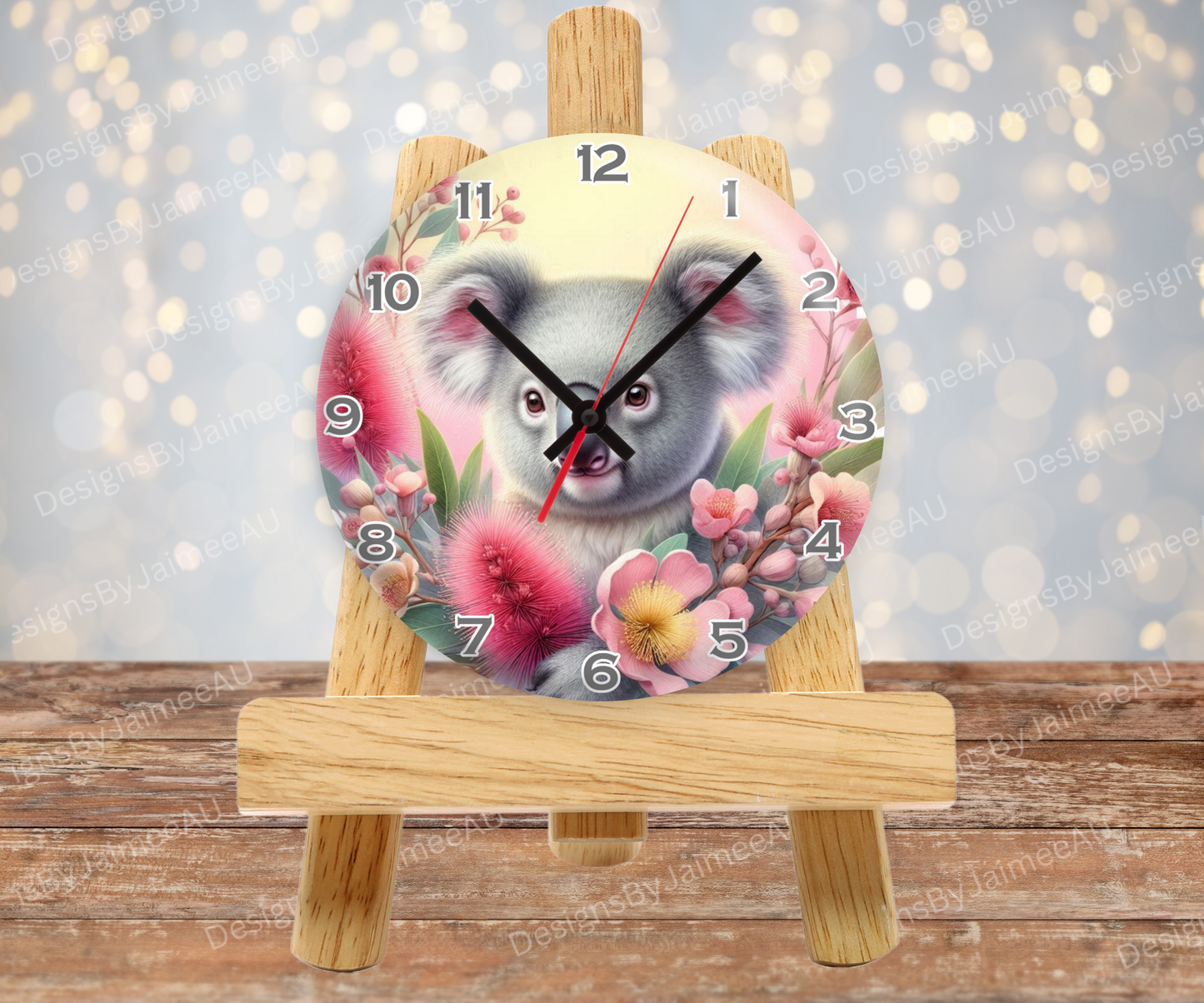 Koala and Aussie Native #6 Digital Sublimation Clock Design