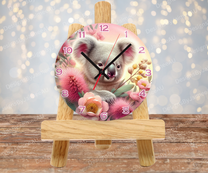 Koala and Aussie Native #8 Digital Sublimation Clock Design