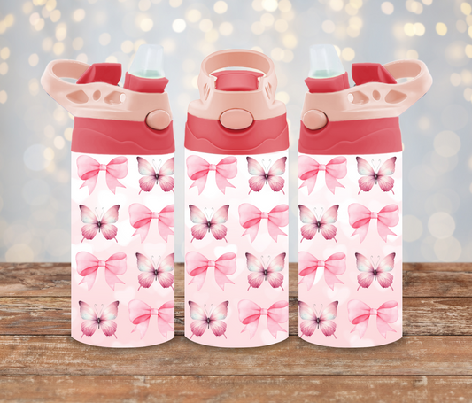 Butterflies and Bows - Digital 12oz Kids Sublimation Tumbler Wrap