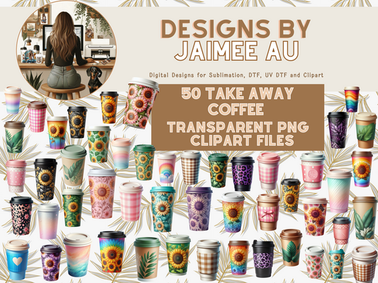 50 Vibrant Take Away Coffee Digital Transparent Clipart Images