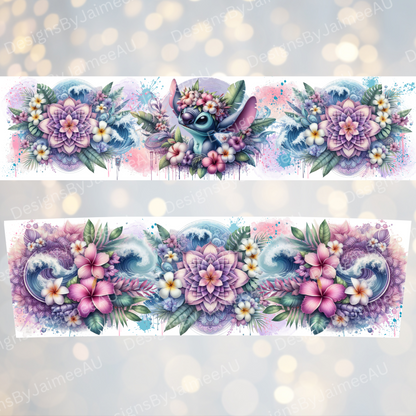 Tropical Stitch 1- Digital 20oz Tumbler with Handle Wrap Design