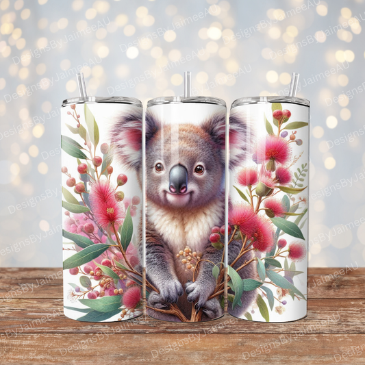 Earthy Pinks Koala Digital 20oz Sublimation Tumbler Wrap