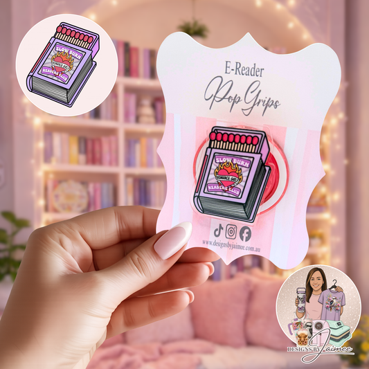 Slow Burn Matches - Purple | E-Reader Magnetic Grip | Interchangeable Bookish Accessory