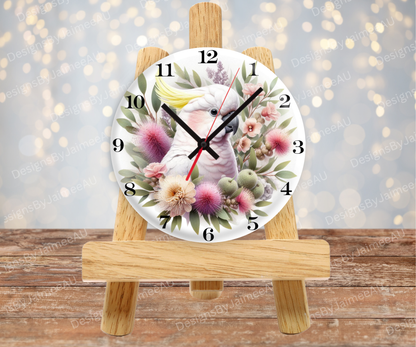 Cockatoo and Aussie Native #5 Digital Sublimation Clock Design