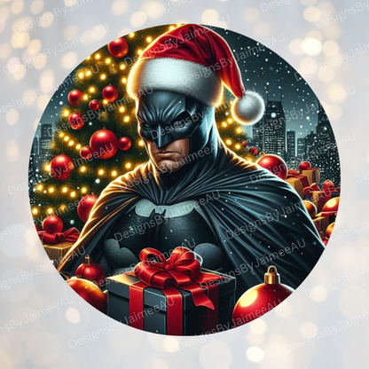 Christmas Batman Digital Sublimation Ornament Design