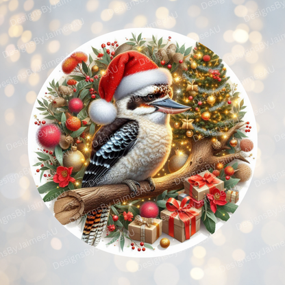 Christmas Kookaburra #1 Digital Sublimation Ornament Design