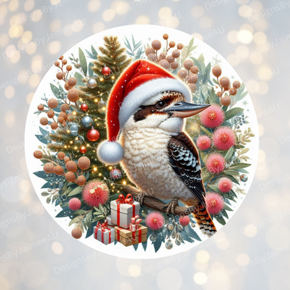 Christmas Kookaburra #2 Digital Sublimation Ornament Design