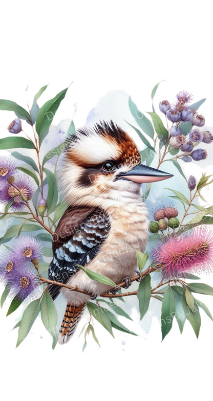 Kookaburra and Australian Natives #7 Digital Phone Case Design