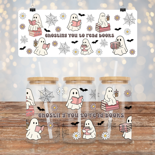 Bookish Ghosts - Digital Download 16oz UV DTF Transfer Wrap PNG Image