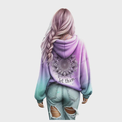 13 "Be Kind" and "Let Them" Daily Hoodie Affirmations Digital Transparent Clipart Images