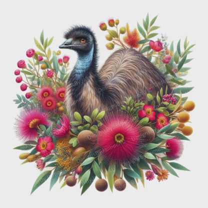 6 Emu And Australian Native Flowers Digital Transparent Clipart Images