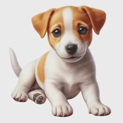 25 Jack Russell Terrier Puppies Digital Transparent Clipart Images