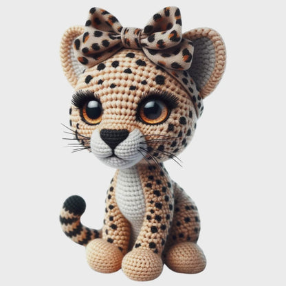 24 Cute Crochet African Animals Characters Digital Transparent Clipart Images