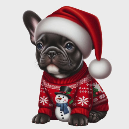 25 Christmas Frenchies Digital Transparent Clipart Images