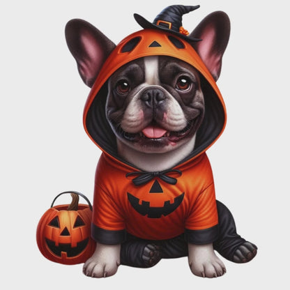 25 Halloween Inspired Frenchies Digital Transparent Clipart Images