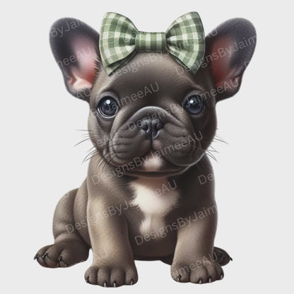 20 French Bulldog Puppies Digital Transparent Clipart Images