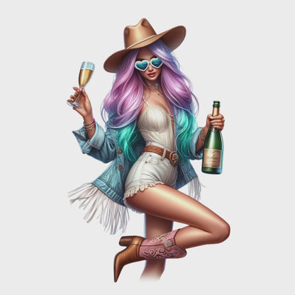 30 Country-Boho Themed Bachelorette/Hens Digital Transparent Clipart Images